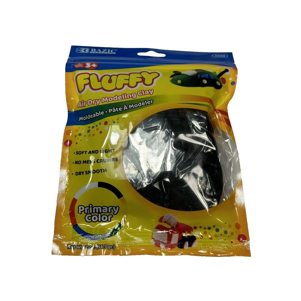fluffy air dry modeling clay for kids 2 OZ BLACK